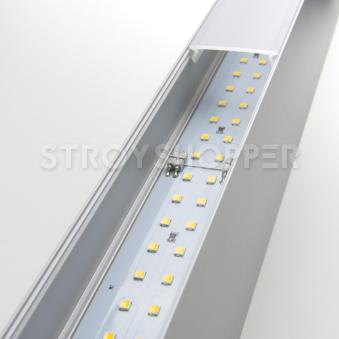 Линейный светодиодный подвесной односторонний светильник 128см 25Вт 3000К матовое серебро 101-200-30