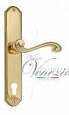 Дверная ручка Venezia на планке PL02 мод. Vivaldi (полир. латунь) под цилиндр